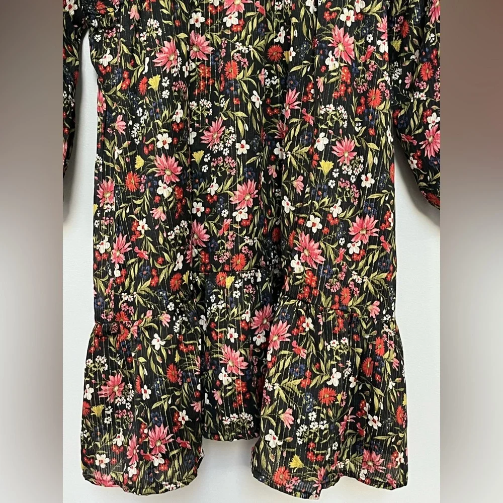 Old Navy NWT Long Sleeve Chiffon Waist Defined‎ Shine Floral Dress Size XXL Tall
